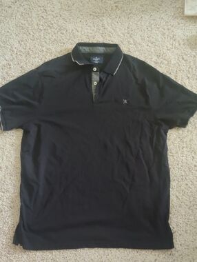 Hackett Black Polo with Contrast Piping